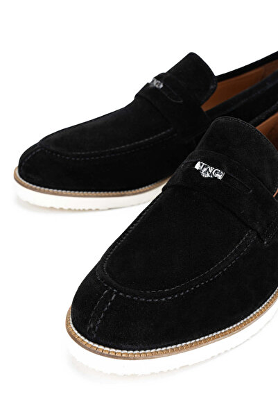 Tamer Tanca Чоловічі мокасини з натуральної шкіри чорні замшеві туфлі