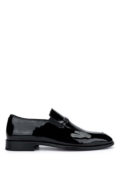 Tamer Tanca Men's Genuine Leather Black Patent Leather Loafers