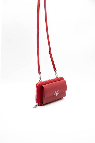 Silver Polo Silver & Polo Red - Red Sp921 Women's Strap Wallet