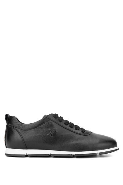 Tamer Tanca Genuine Leather Black Men's Casual Shoes
