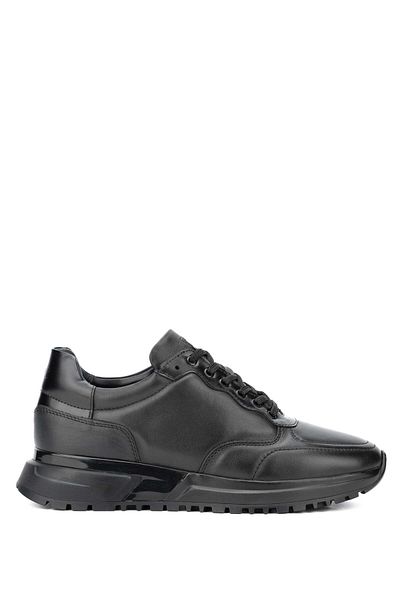 Tamer Tanca Genuine Leather Men's Black Sneakers - Sports Shoes