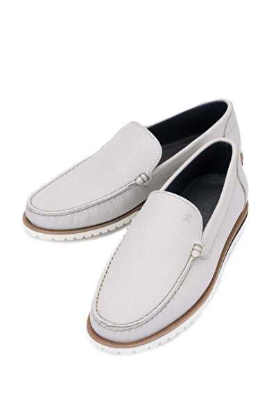 Tamer Tanca Gray Genuine Leather Men's Loafer Shoes