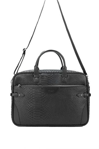Tamer Tanca Men's Black Vegan Briefcase