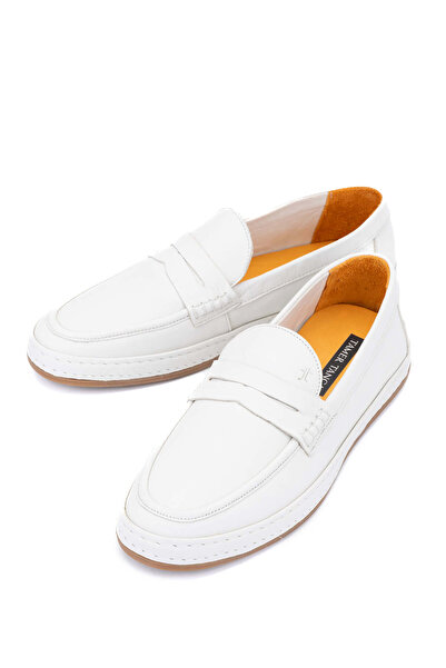 Tamer Tanca Мъжки бежови мокасини от естествена кожа