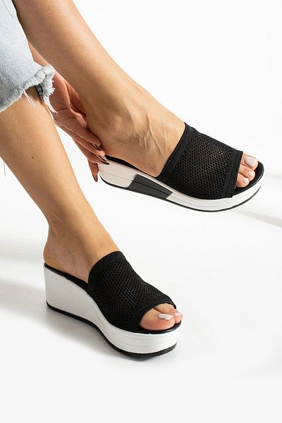HVZ Exclusive Черни чехли на танкетка Comfort (6 см)