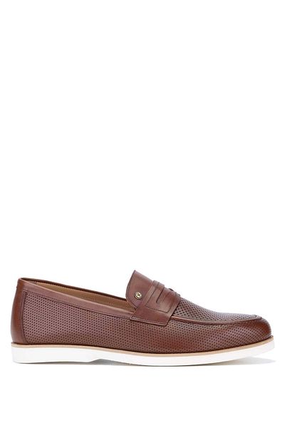 Tamer Tanca Men's Tan Loafers - Genuine Leather Shoes