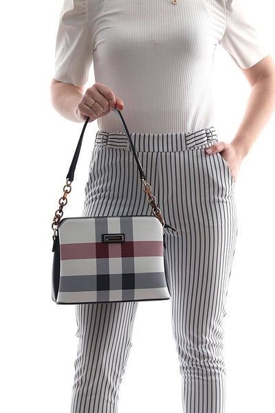 Silver Polo Silver & Polo White - Geantă de umăr pentru femei Laci Sp937