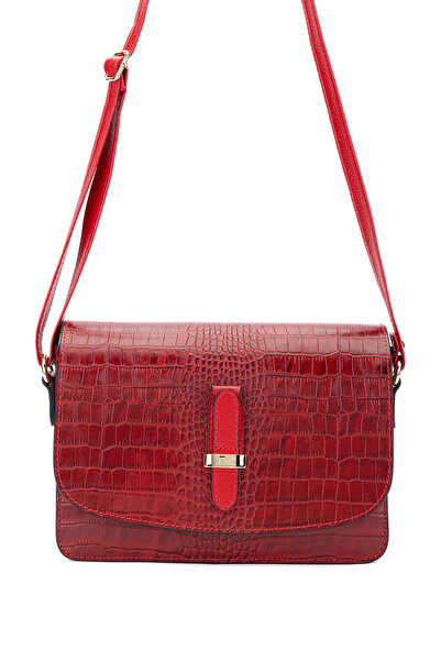 Tamer Tanca Kadın Hakiki Deri Kırmızı Postacı Çanta