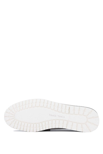 Tamer Tanca Gray Genuine Leather Men's Loafer Shoes