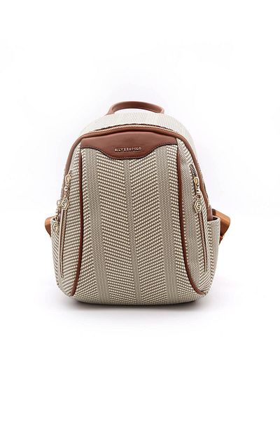 Silver Polo Γυναικείο σακίδιο πλάτης Silver & Polo Beige - Taba Sp906