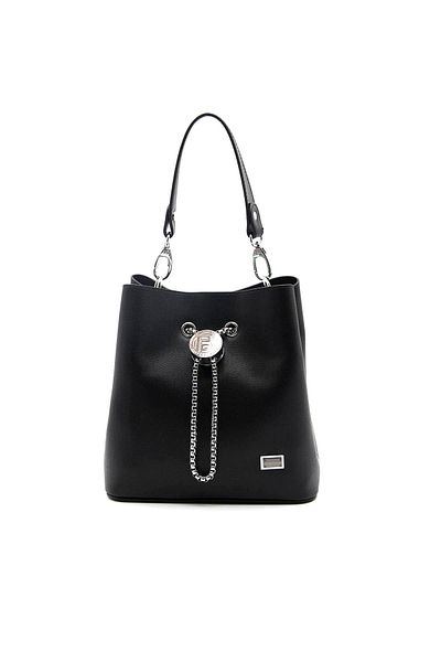 Silver Polo Silver & Polo Black - Geantă neagră Sp967 pentru femei