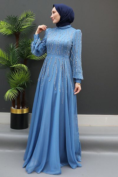 GİZ AGİYİM Βραδινό φόρεμα Hüma Janjan Indigo