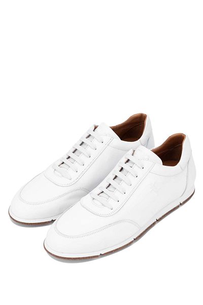 Tamer Tanca Men's Genuine Leather White Casual Shoes