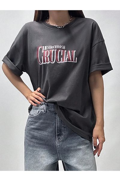 ALİKA Γυναικείο Smoked Crucial Oversize T-Shirt