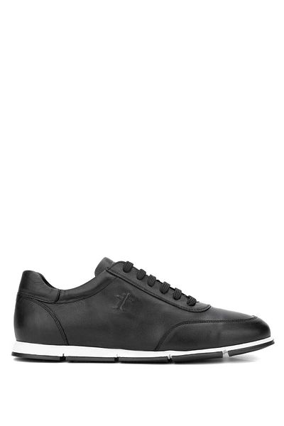 Tamer Tanca Genuine Leather Black Men's Casual Shoes