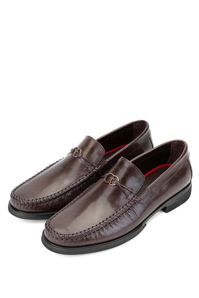 Tamer Tanca Men's Brown Genuine Leather Loafer Shoes