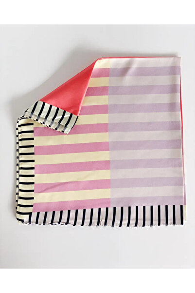 Bikutumutluluk Pastel Renkler Modern Desenli Saten Fular