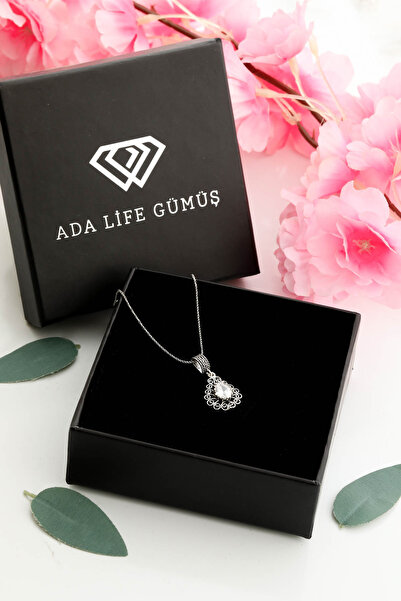 ADA LİFE GÜMÜŞ 925 Ayar Gümüş Zirkon Taşlı Damla Model Oksitli Telkari Kadın ...