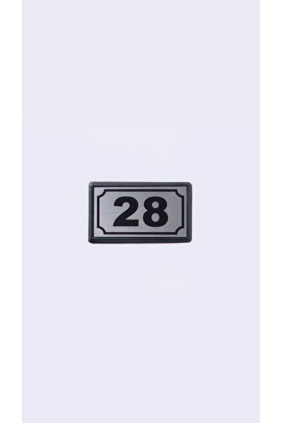 Temiz İş Elektronik Yapışkanlı Kapı Numarası Orta Boy Alüminyum 28 No