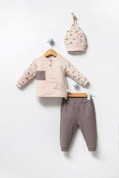 H HONEY BABY CUTE DINOSER ORGANIC BABY SET