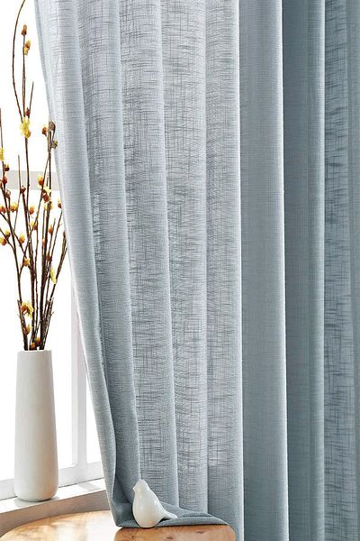 De'Vor Linen Color Tulle Curtain - For Cornice and Rustic, Pleatless Sewing, Size 300x270