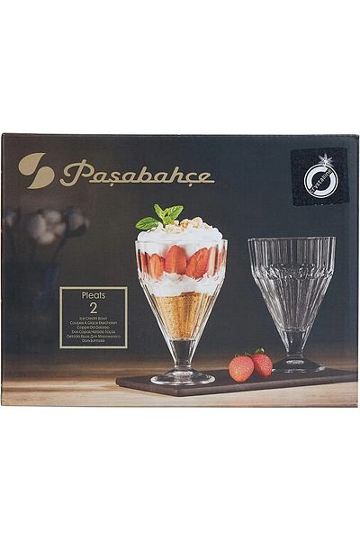 Paşabahçe Pleats 2-Piece Crystal Ice Cream Rack 68136