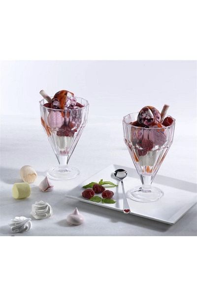 Paşabahçe 68136 Crystal 4-Piece Ice Cream Bowl - Ice Cream Serving Bowl