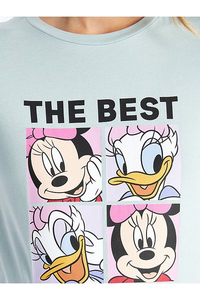 LC Waikiki LCWAIKIKI Umstands-T-Shirt mit Rundhalsausschnitt und Minnie-Maus-Aufdruck, kurzärmlig