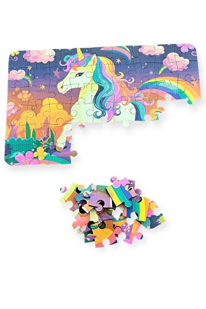 esatoys Ahşap Unicorn Mini Puzzle | 4 Yaş 54 Parça