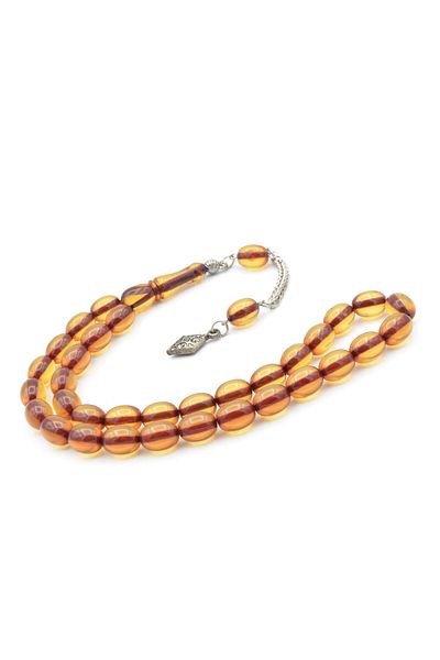 Murty99 Pompom de coadă de vulpe Tesbih Chubby cu formă de bășică, Burgundy, Galben, cu presare din chihlimbar