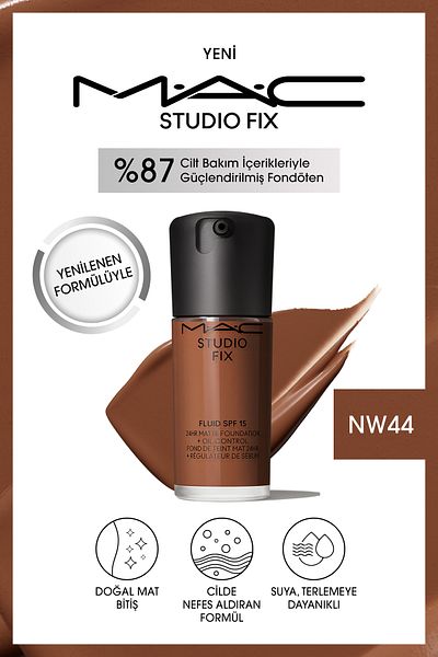 M.A.C Matte Foundation Lasting up to 24 Hours - Studio Fix Fluid Spf15 - Color: Nw44 - 30ml