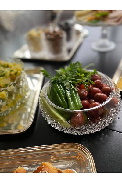 dekorasyon garajı وعاء صغير قطع كريستال 18 سم