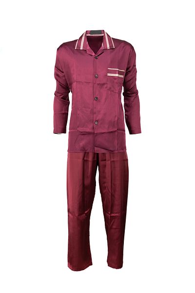 Oppland Men's Classic Model Pajama Set Premium Silky Satin Fabric Pocket Stylish Striped Comfortable Full Fit