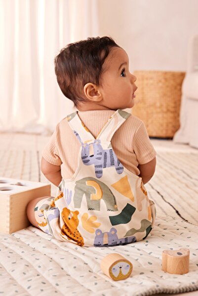 Next Baby Mineral Safari Salopet Set - 100% Cotton