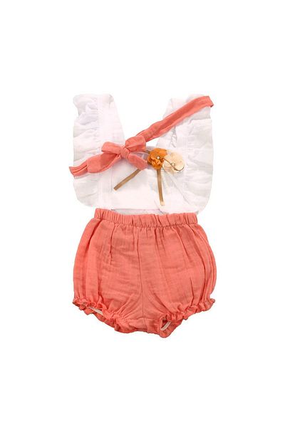 Ronix Frilly Rose Snap Fastener Salopet Set Salmon