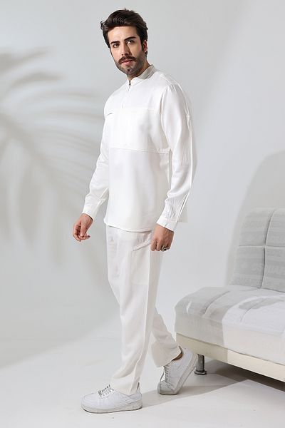 Reis Cream Viscose Shirt Hajj Umrah Set