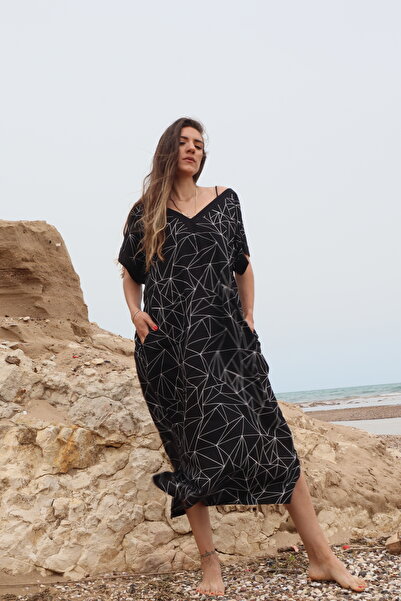 Su Koleksiyon ORCHID Viscose Patterned V-Neck Dress