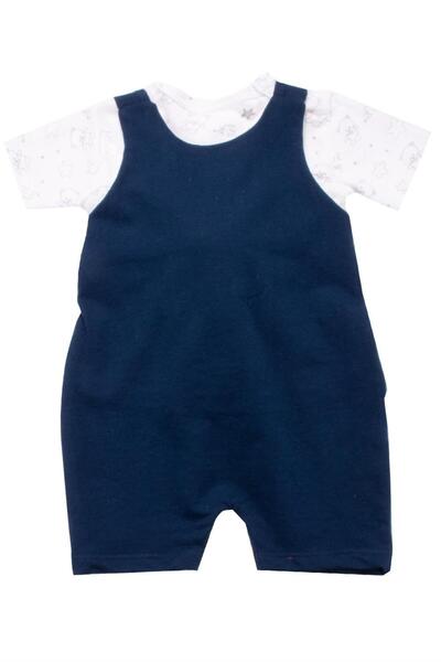 Million Baby Jumpsuit with Pockets and Teddy Bears Navy Blue