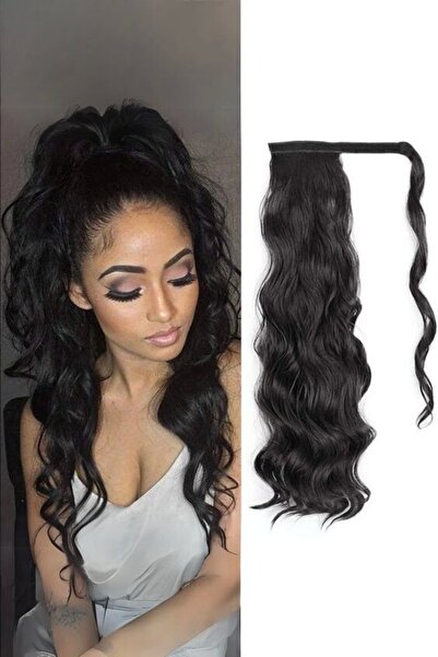 Barly Siyah Cırtcırtlı Dalgalı At Kuyruğu Saç