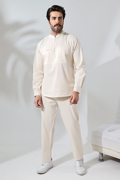 Reis Cream Color Shirt Suit Set
