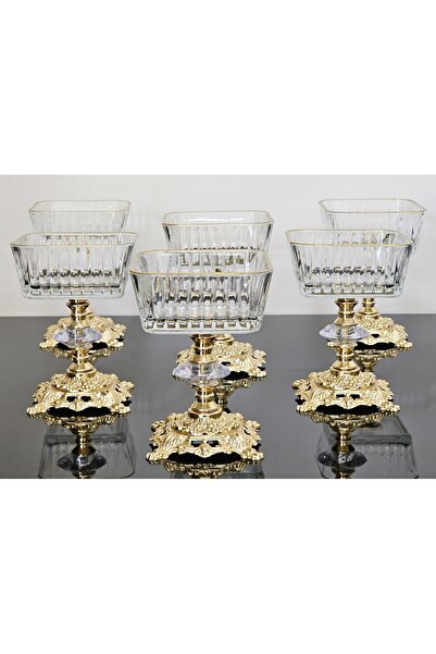 atabey home 6-Piece FREZYA SQUARE GOLD BOWL CAST FOOT FREEZER & CANDY SHOWER & PRESENTATION & CONTAINER