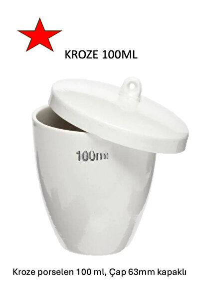LAB Kroze porselen kapaklı Çap 63mm, 100 ml kroze