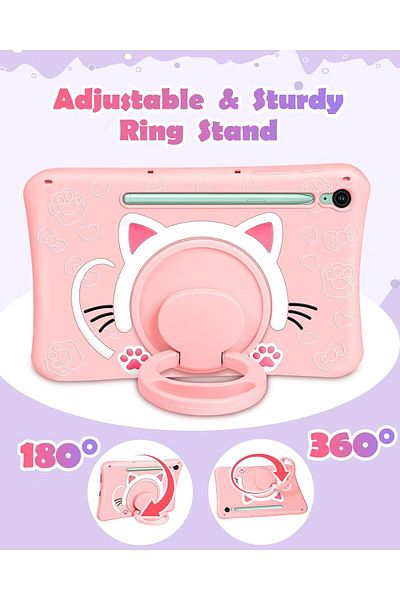 m.tk moveteck Pink Universe Painting S9 Fe 10.9's Compatible Case Fun Child Case with Hanging Stand