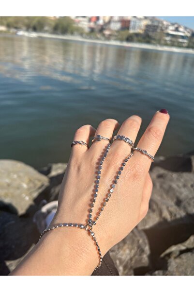 pop up store Top Zincir Gümüş Renk El Aksesuarı/Şahmeran