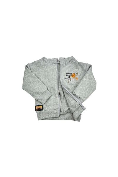 Alg Life Kids First Basketball Hooded Cotton Baby Boy Cardigan Gray