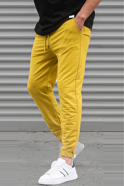 Madmext Senfgelber Basic-Trainingsanzug für Herren mit elastischen Beinen 5494