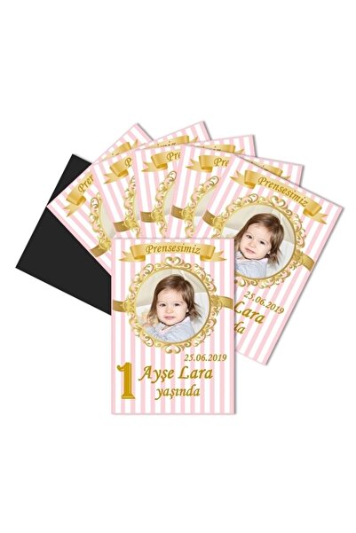 Elara Tasarım Prenses Kişiye Özel Doğum Günü Magnet 5x7 16 Adet Poşetli