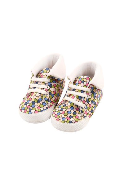 Bebiccino Honeycomb Pattern Collared İlkadım Shoes Green