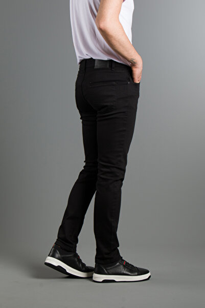 ZEKİ ÖZER MEN'S BLACK NORMAL WAIST SLIMFIT CUT JEANS