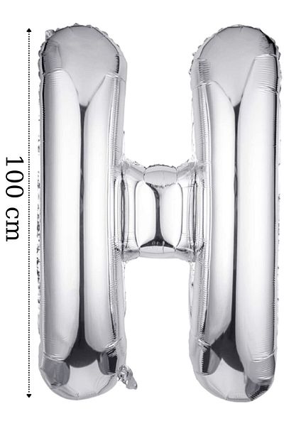 Happyland Foil Balloon Letter H Helium Balloon 100 Cm Silver Color